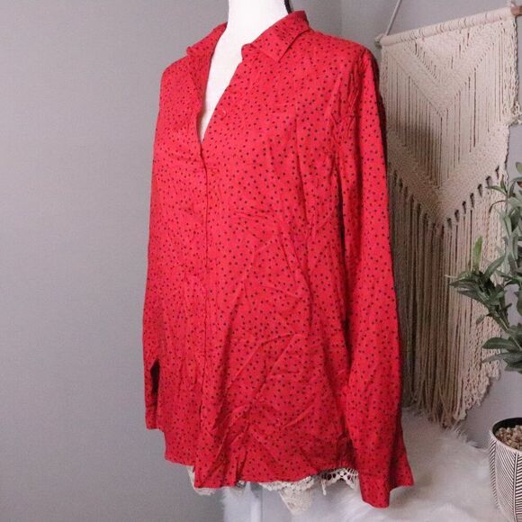 BeachLunchLounge | Polka Dot Button Up Shirt Large - Picture 5 of 8